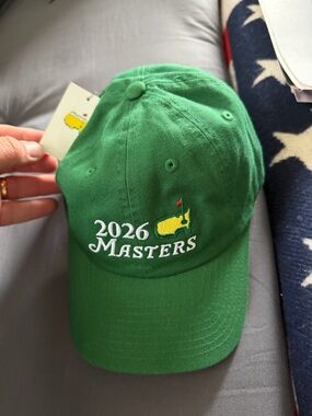 Masters Green Hat with Yellow Course Logo and Red Flag